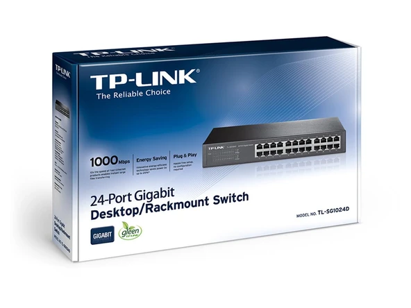 Tp-Link TL-SG1024D 24 Port 10-100-1000 Mbps Switch Çelik Kasa Rack Mount ürün görseli 1