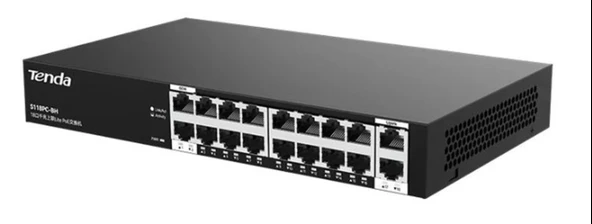 Tenda S218GPC-BH16FE PoE+ Port 167W 2x GE Uplink Switch ürün görseli 1