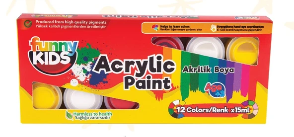 Rich Funny Kids Akrilik Boya 15 Ml 12 Li Set 3150 ürün görseli 1