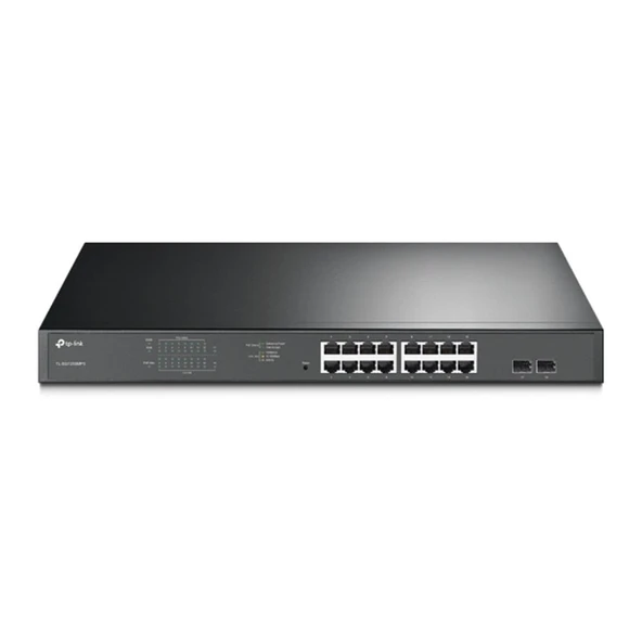 Tp-Link TL-SG1218MP 16 Port 10-100-1000 Poe+ Switch 2 Port SFP Çelik Kasa Rack Mount ürün görseli 1