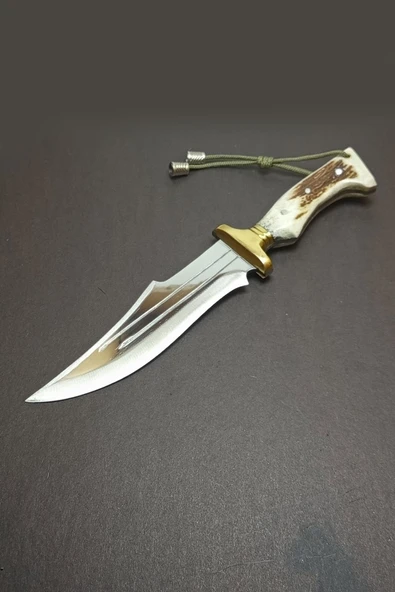 Gerçek Geyik Boynuzu Av Bıçağı Tam Kuyruk (31 cm) ürün görseli 1
