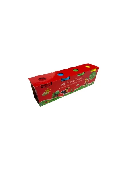 Faber-Castell Oyun Hamuru 4X100Gram Klasik Renk Kırmızı,Sarı,Mavi,Yeşil ürün görseli 1