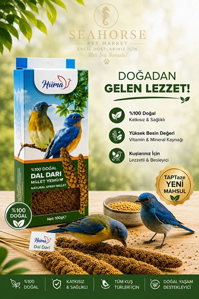 %100 Doğal Dal Darı Kuş Yemi 100g | Muhabbet Kuşu & Tüm Kuşlar İçin Besleyici Millet Dalı ürün görseli 1