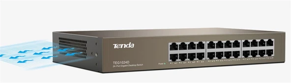 Tenda TEG1024D 24 Port 10-100-1000 Mbps Switch Çelik Kasa Rack Mount ürün görseli 1