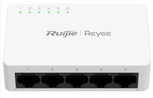 Ruijie Reyee RG-ES05F 5 Portlu, 10-100 Fast Ethernet Tak Çalıştır Switch Plastik Kasa ürün görseli 1