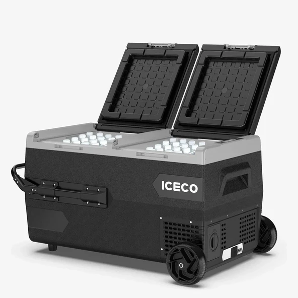 ICECO K95D 12/24Volt 95Lt Akülü/Kablolu/ Çift Bölmeli Kompresörlü Outdoor Oto Buzdolabı/Dondurucu (Akü Dahil Değildir) ürün görseli 1