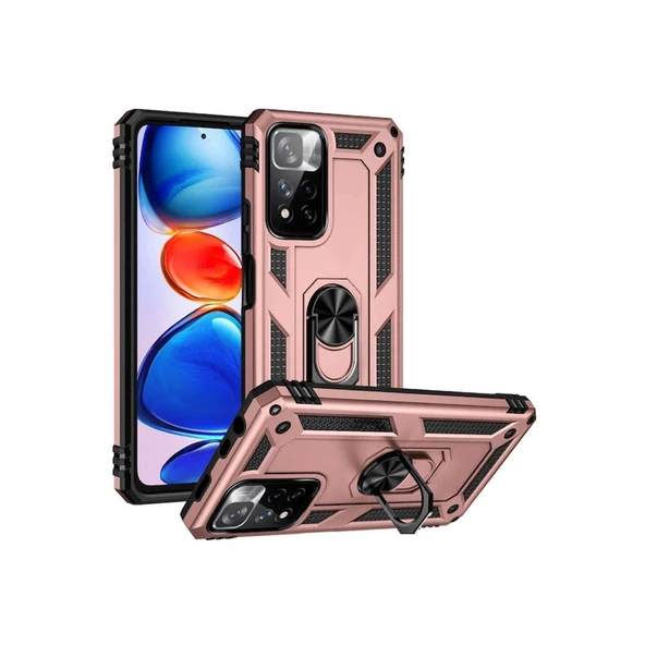Xiaomi Redmi Note 11 Pro Plus 5g Kılıf Sofya Yüzüklü Silikon Kapak - Rose ürün görseli 1