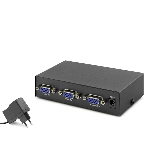 Hadron Hdx1277 2 Port Vga Splitter 200Mhz 1-İn 2-Out Siyah ürün görseli 1