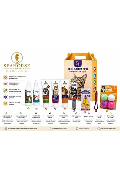 Seahorse Kedi Bakım Seti Ve Oyuncakları ürün görseli 1