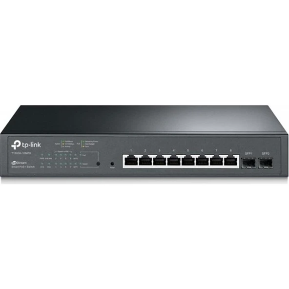 Omada Tp-Link SG2210P 8 Port Poe+ 10-100-1000 Mbps 2 SFP Yönetilebilir Switch ürün görseli 1