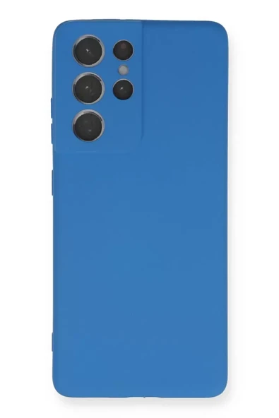 Newface Samsung Galaxy S21 Ultra Kılıf Nano içi Kadife Silikon - Mavi ürün görseli 1