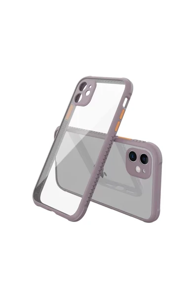 Newface Apple iPhone 12 Mini Kılıf Miami Şeffaf Silikon - Açık Mor ürün görseli 1