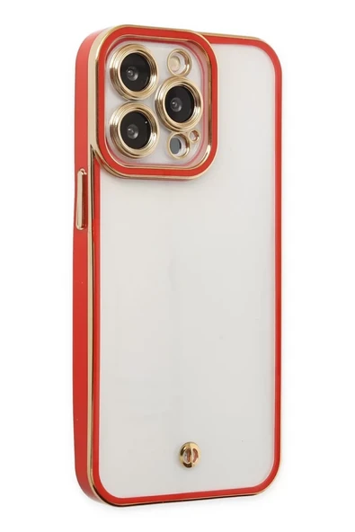 Newface Apple iPhone 13 Pro Max Kılıf Liva Lens Silikon - Kırmızı ürün görseli 1