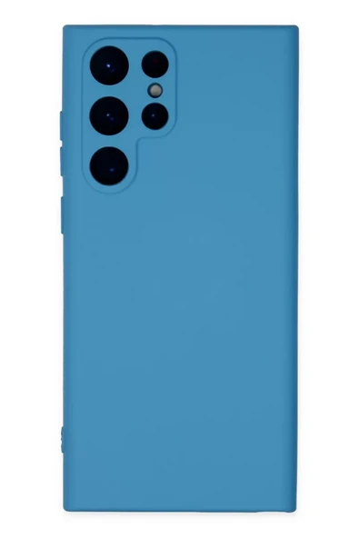 Newface Samsung Galaxy S22 Ultra Kılıf Nano içi Kadife Silikon - Mavi ürün görseli 1