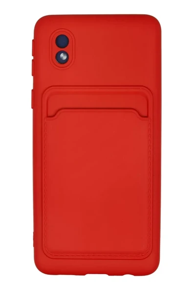 Newface Samsung Galaxy A01 Core Kılıf Kelvin Kartvizitli Silikon - Kırmızı ürün görseli 1