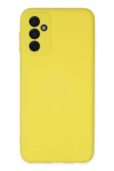 Newface Samsung Galaxy M23 Kılıf Nano içi Kadife Silikon - Sarı ürün görseli 1