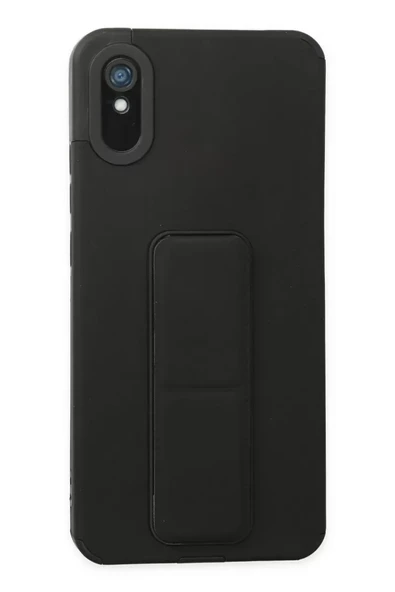 Newface Xiaomi Redmi 9A Kılıf Mega Standlı Silikon - Siyah ürün görseli 1