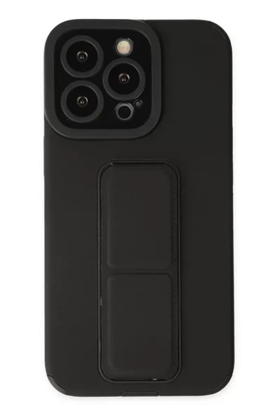Newface Apple iPhone 13 Pro Kılıf Mega Standlı Silikon - Siyah ürün görseli 1