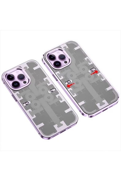 Newface Apple iPhone 13 Pro Kılıf Mekanik Bumper Kapak - Derin Mor ürün görseli 1