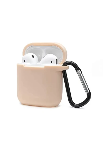 Newface Apple Airpods 2 (2.nesil) Sert Silikon Kılıf - Bej ürün görseli 1