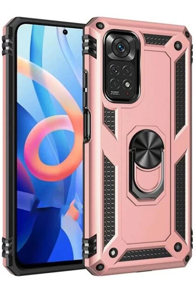 Newface Xiaomi Redmi Note 12S Kılıf Sofya Yüzüklü Silikon Kapak - Rose ürün görseli 1