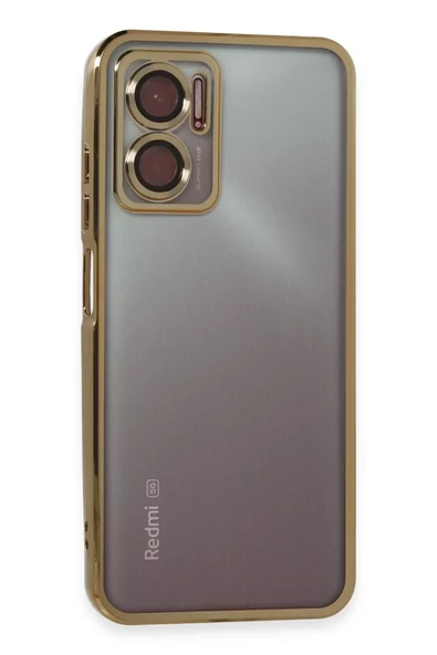 Newface Xiaomi Redmi Note 11E Kılıf Razer Lensli Silikon - Gold ürün görseli 1
