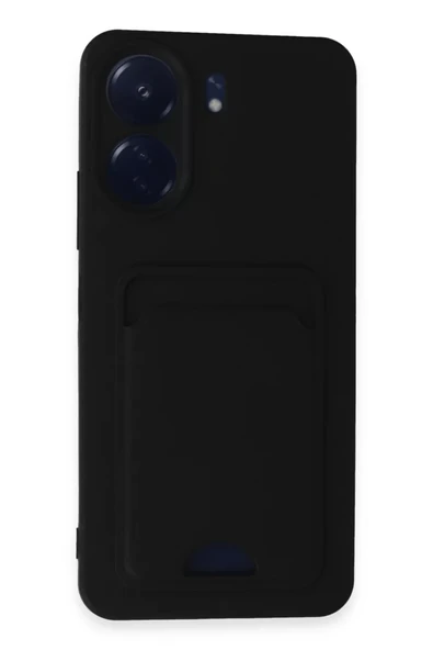 Newface Xiaomi Redmi 13C Kılıf Kelvin Kartvizitli Silikon - Siyah ürün görseli 1