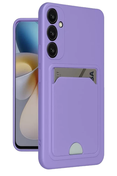 Newface Samsung Galaxy A55 5G Kılıf Kelvin Kartvizitli Silikon - Lila ürün görseli 1