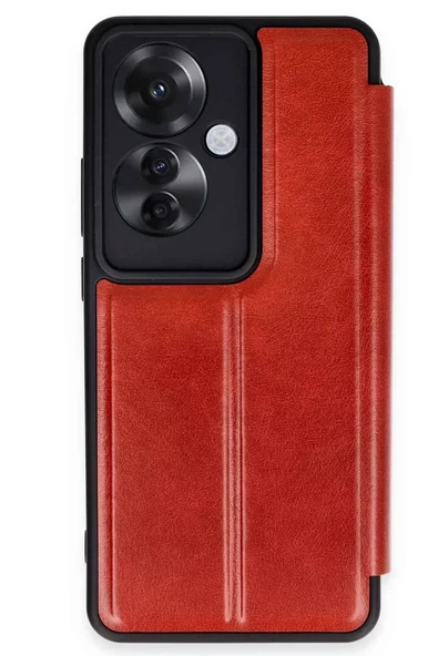 Newface Oppo Reno 11F Kılıf Flip Cover - Kırmızı ürün görseli 1