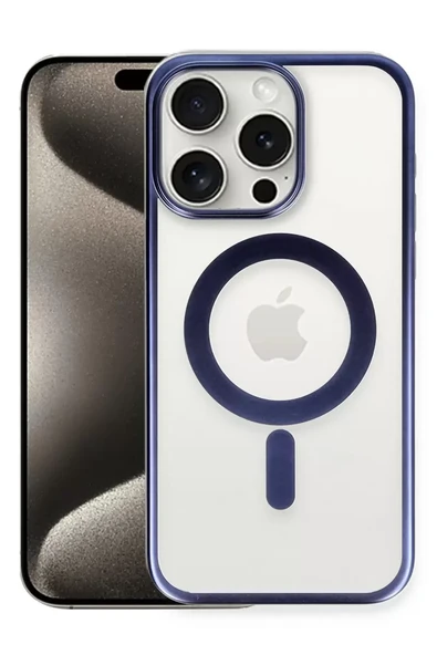 Newface Apple iPhone 15 Pro Kılıf Erozi Magsafe Kapak - Lacivert ürün görseli 1