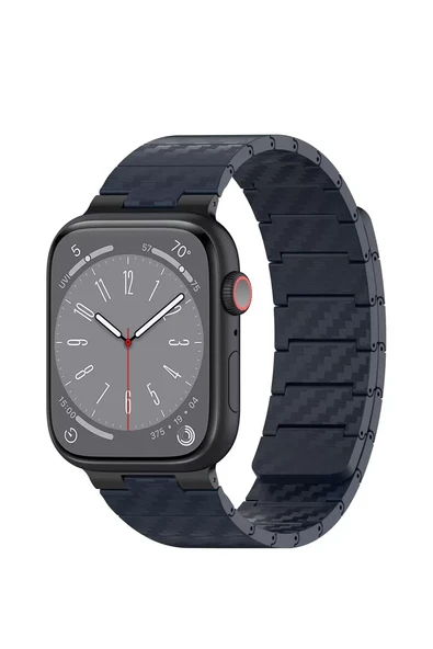 Movenchy Apple Watch 45mm Carbon Steel Kordon - Lacivert ürün görseli 1