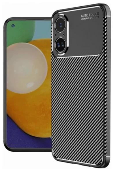 Newface Realme 12 Lite Kılıf Auto Focus Karbon Kapak - Siyah ürün görseli 1