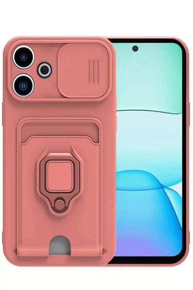 Newface Xiaomi Redmi 13 4G Kılıf Zuma Kartvizitli Yüzüklü Silikon - Pembe ürün görseli 1