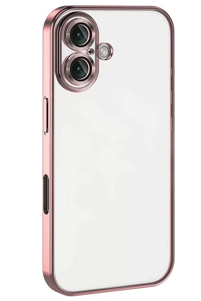 Newface Apple iPhone 16 Plus Kılıf Razer Lensli Silikon - Pembe ürün görseli 1