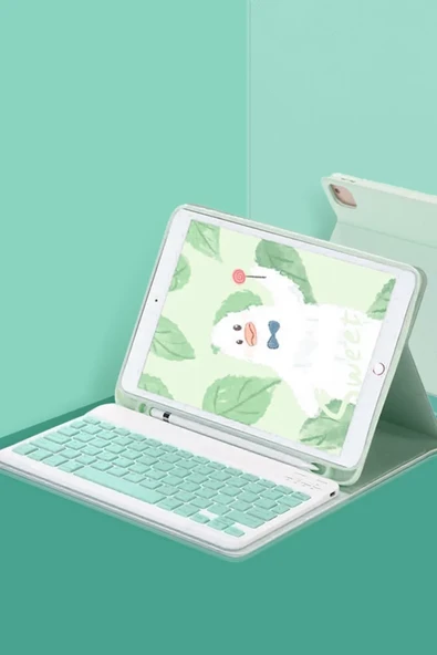 Newface Apple iPad Pro 11 (2022) Kılıf KC01 Smart Klavyeli Tablet Kılıfı - Açık Yeşil ürün görseli 1