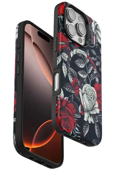 Onegif Apple iPhone 16 Pro Max Flower Series Magsafe Kapak - Siyah ürün görseli 1