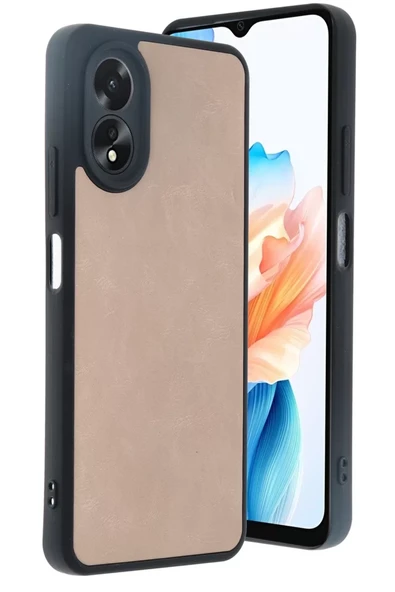 Newface Oppo A38 Kılıf Aras Deri Kapak - Pudra ürün görseli 1