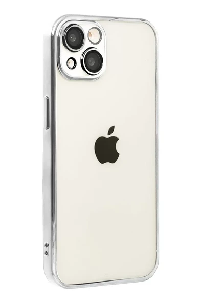 Newface Apple iPhone 15 Razer Lensli Silikon - Gümüş ürün görseli 1