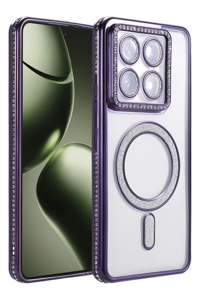 Newface Xiaomi Mi 14T Pro Joke Simli Magneticsafe Kılıf - Derin Mor ürün görseli 1
