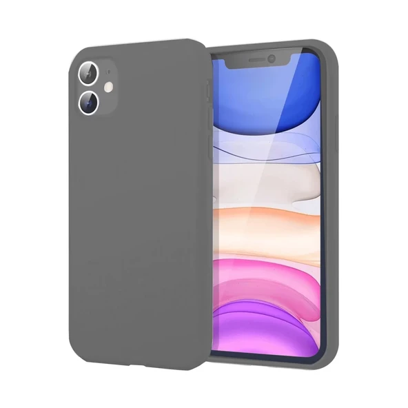 Newface Apple iPhone 11 Kılıf First Silikon - Gri - Resim 3