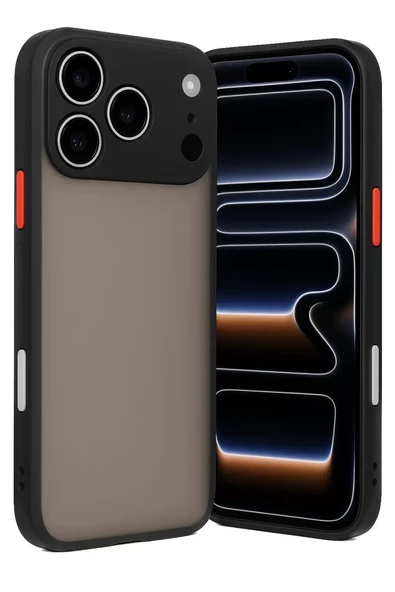 Newface Apple iPhone 17 Pro Kılıf Montreal Silikon Kapak - Siyah ürün görseli 1