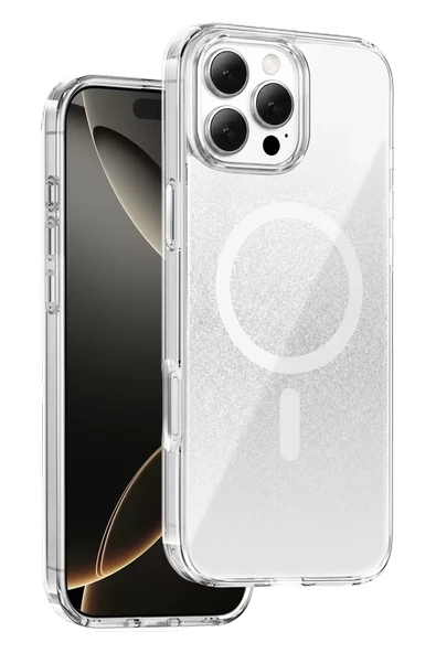 Onegif Apple iPhone 16 Pro Max Sora Simli Magsafe Kapak - Beyaz ürün görseli 1