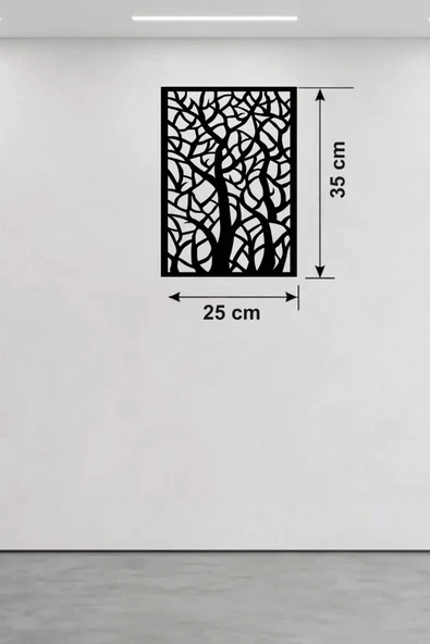 Soyut Ağaç Dalları Ahşap Duvar Tablosu - 25x35 cm Lazer Kesim Dekoratif Pano ürün görseli 1