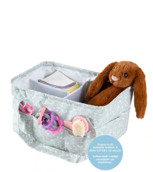 Katlamalı Anne & Bebek Organizer 795 Yeşil Çiçek ürün görseli 1
