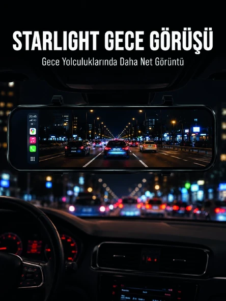 Araç İçi Multimedya Ekranı Çift Kameralı Ayna Carplay ürün görseli 1