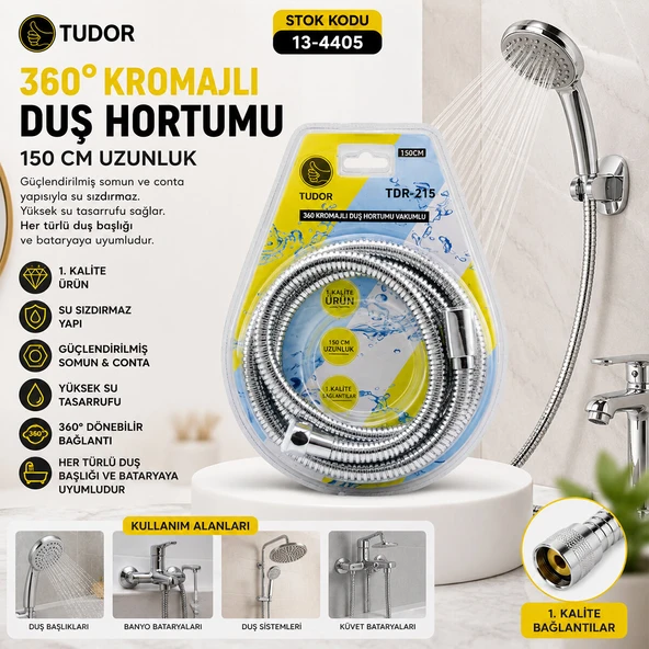 360° - METAL DUŞ HORTUMU 150CM VAKUMLU AMBALAJ (2818) ürün görseli 1