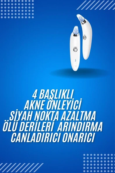 4 Başlıklı Pilli Vakumlu Siyah Nokta Temizleyici Akne Ve Sivilce Önleyici ürün görseli 1