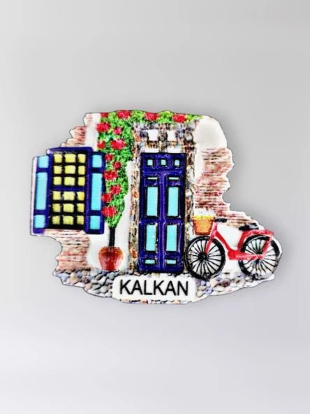 KALKAN Polyester Kabartmalı Magnet 7 x 5,5 cm Dekoratif Hediyelik Buzdolabı Süsü (Kod:1474) ürün görseli 1