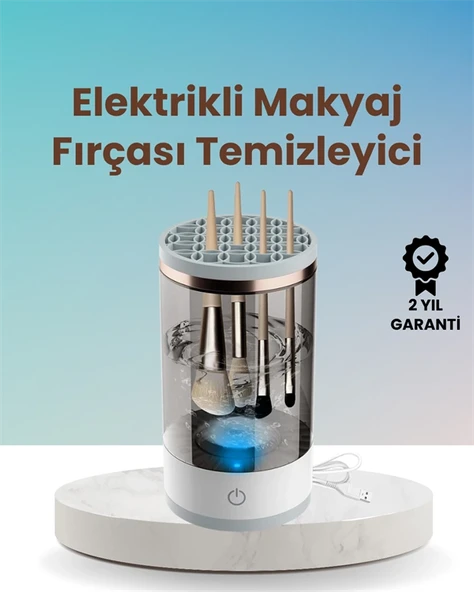 Usb Şarjlı Derin Temizlik Makyaj Fırçası Yıkama Makinesi ürün görseli 1