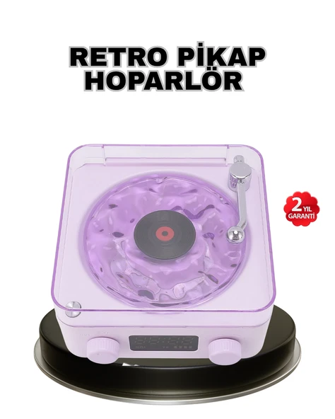 Projektör Işıklı Retro Hoparlör Bluetooth AUX USB Hafıza Kartlı 360° Sesli Şarjlı ürün görseli 1